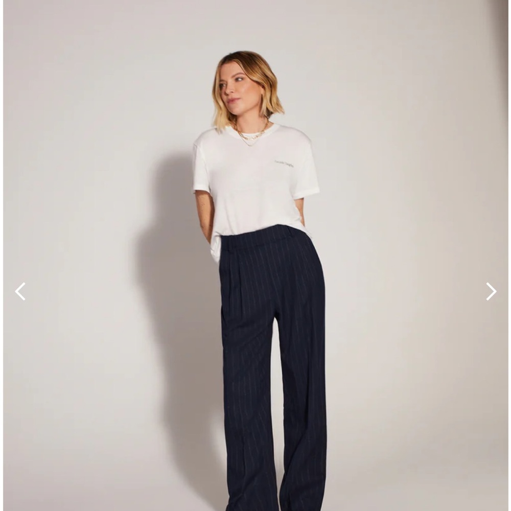 Favorite Daughter Navy Pinstripe Women's Trousers